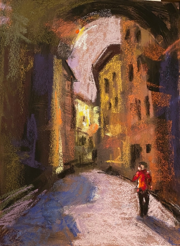Street in Florence by artist Carolyn Kilday
